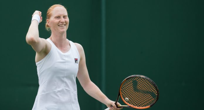 BRITAIN TENNIS WIMBLEDON VAN UYTVANK VS KUZNETSOVA